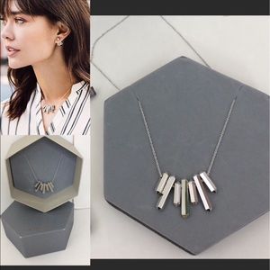 Via Saviene Small Bib Rhodium necklace 16”